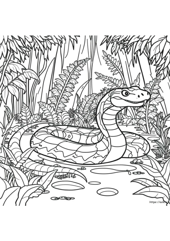 Titanoboa Colouring Pages