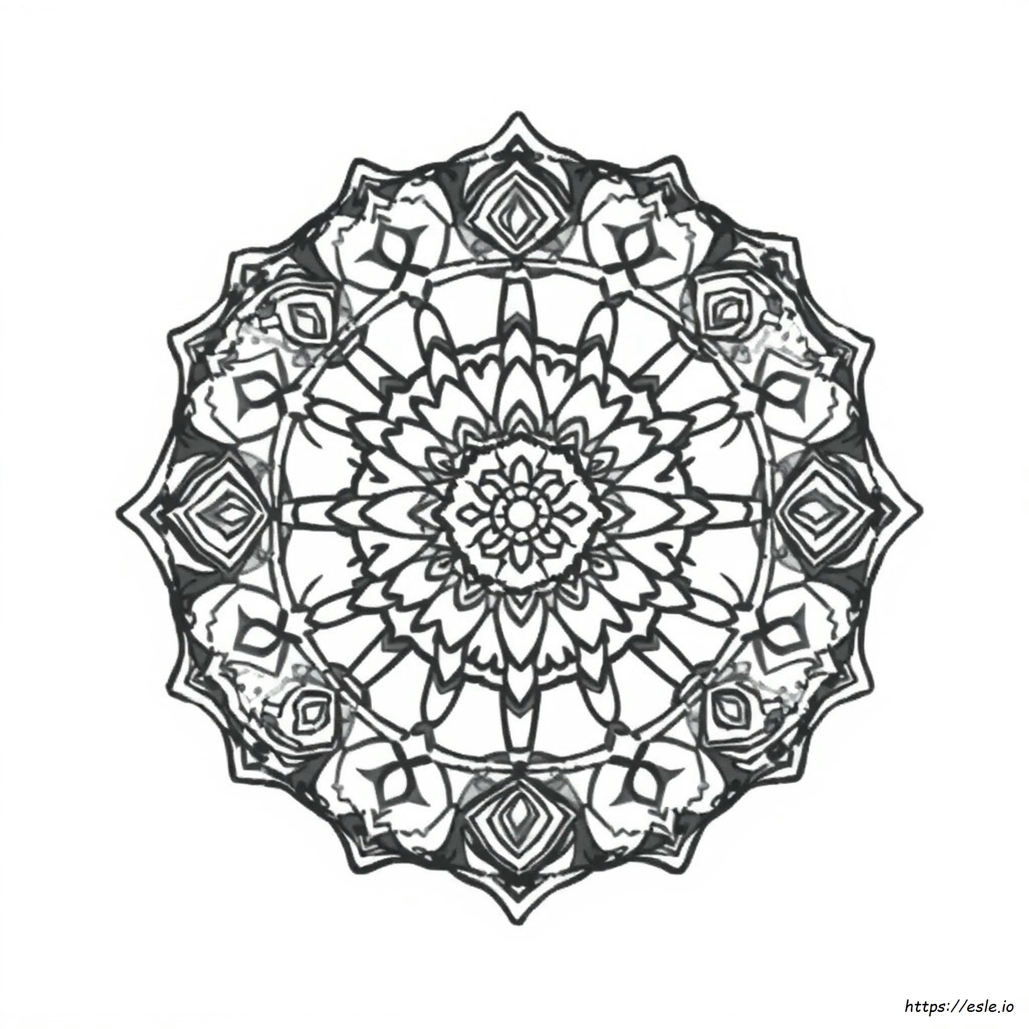 Mandala Para Colorear Con Punto De Cruz