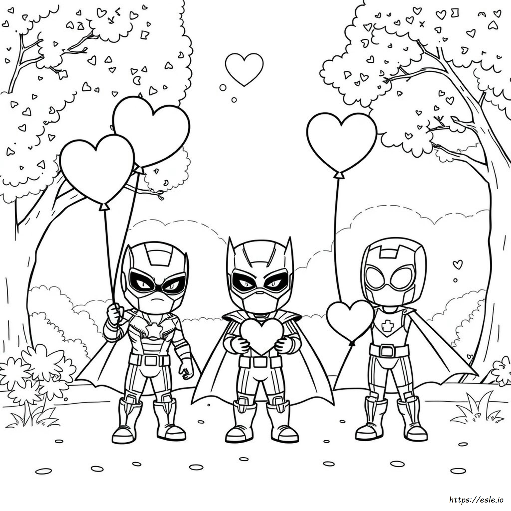 Marvel Valentines Coloring Pages