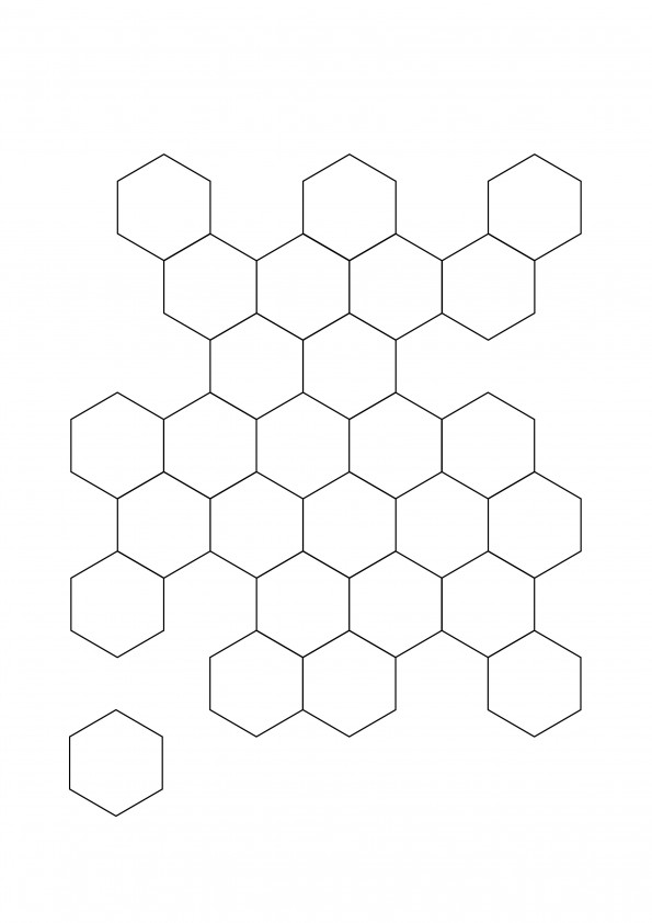 Hexagon Honeycomb Tessellation to print or download for free to color sheet