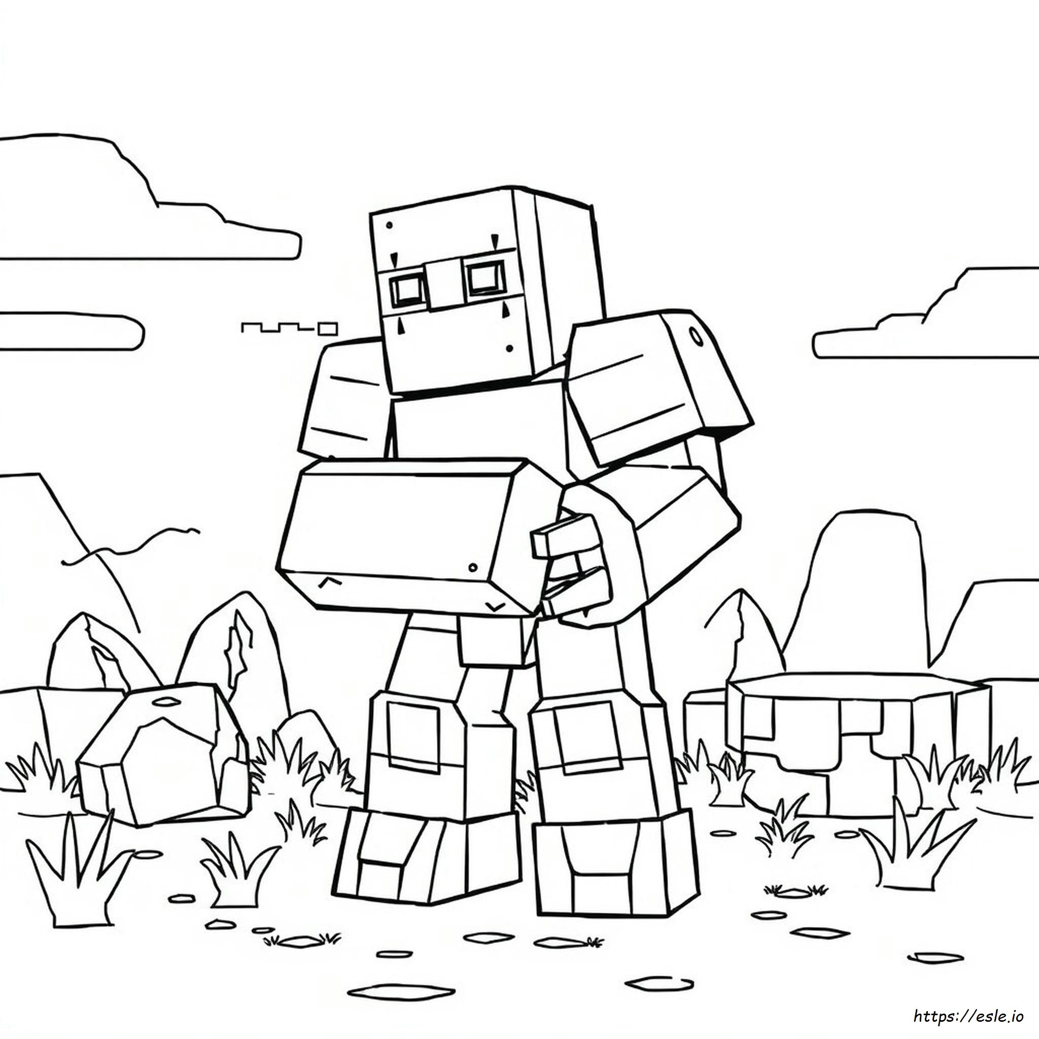 Kolorowanki Minecraft Żelazny Golem