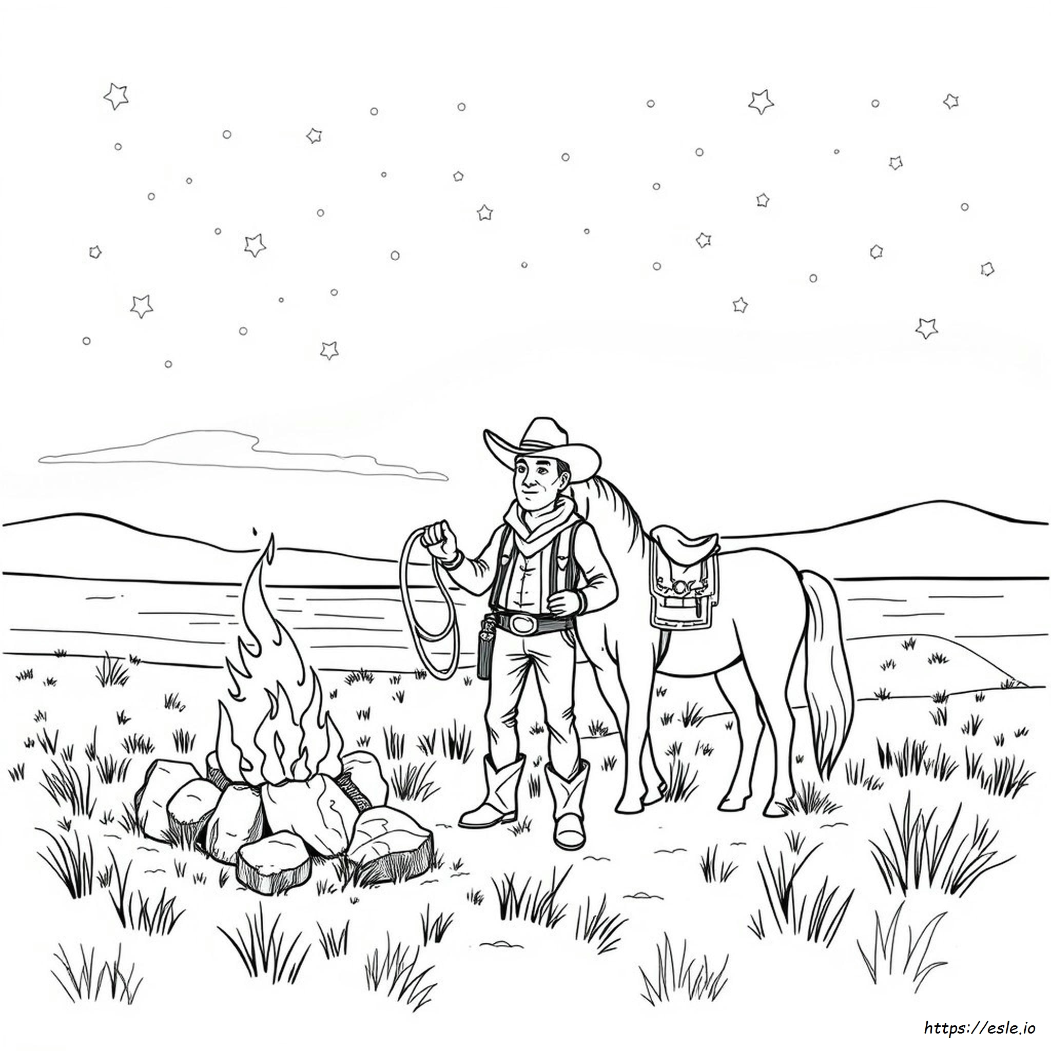 Realistic Cowboy Coloring Page