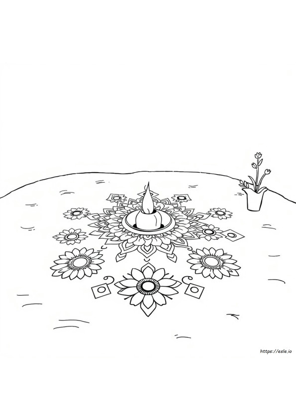 Täysikokoiset Rangoli Värityskuvat