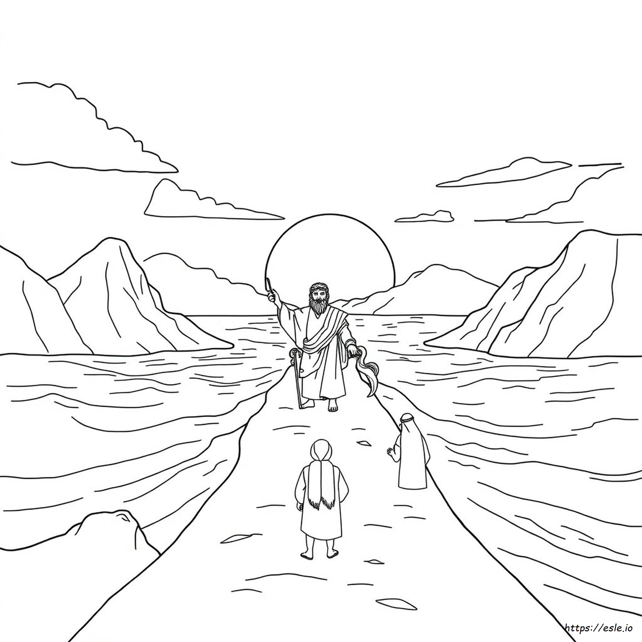 Moses Coloring Pages Red Sea Crossing
