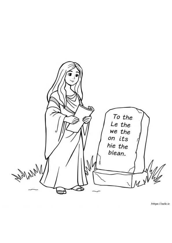 Bible Woman Coloring Page