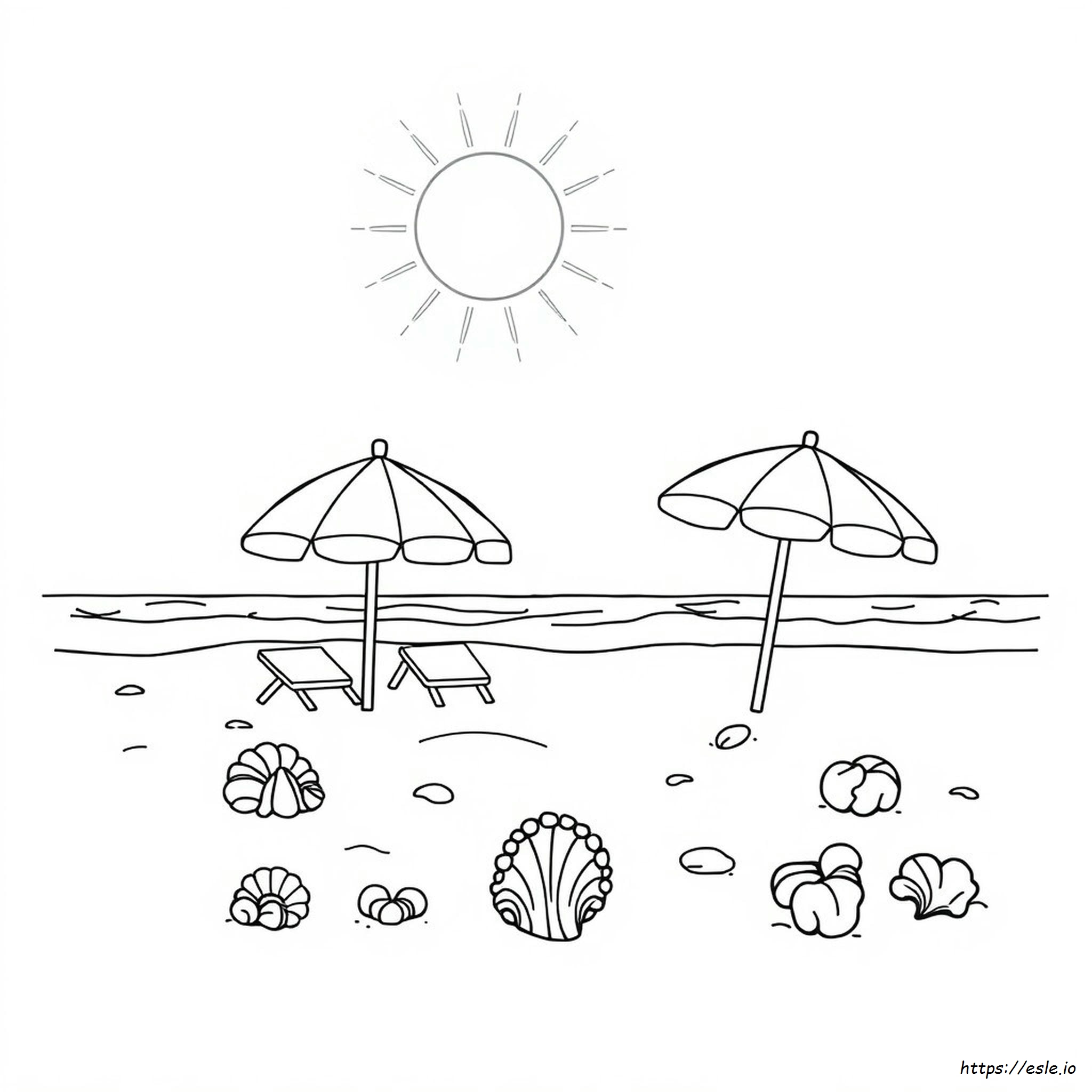 Beach Coloring Page Preschool