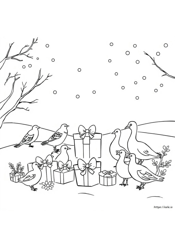 12 Days Of Christmas Coloring Pages