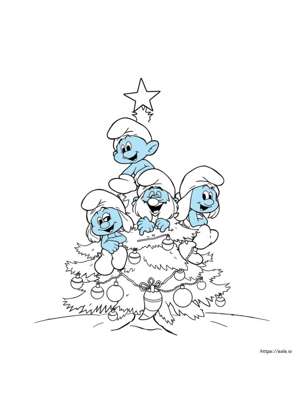 クリスマス スマーフ ぬりえ
