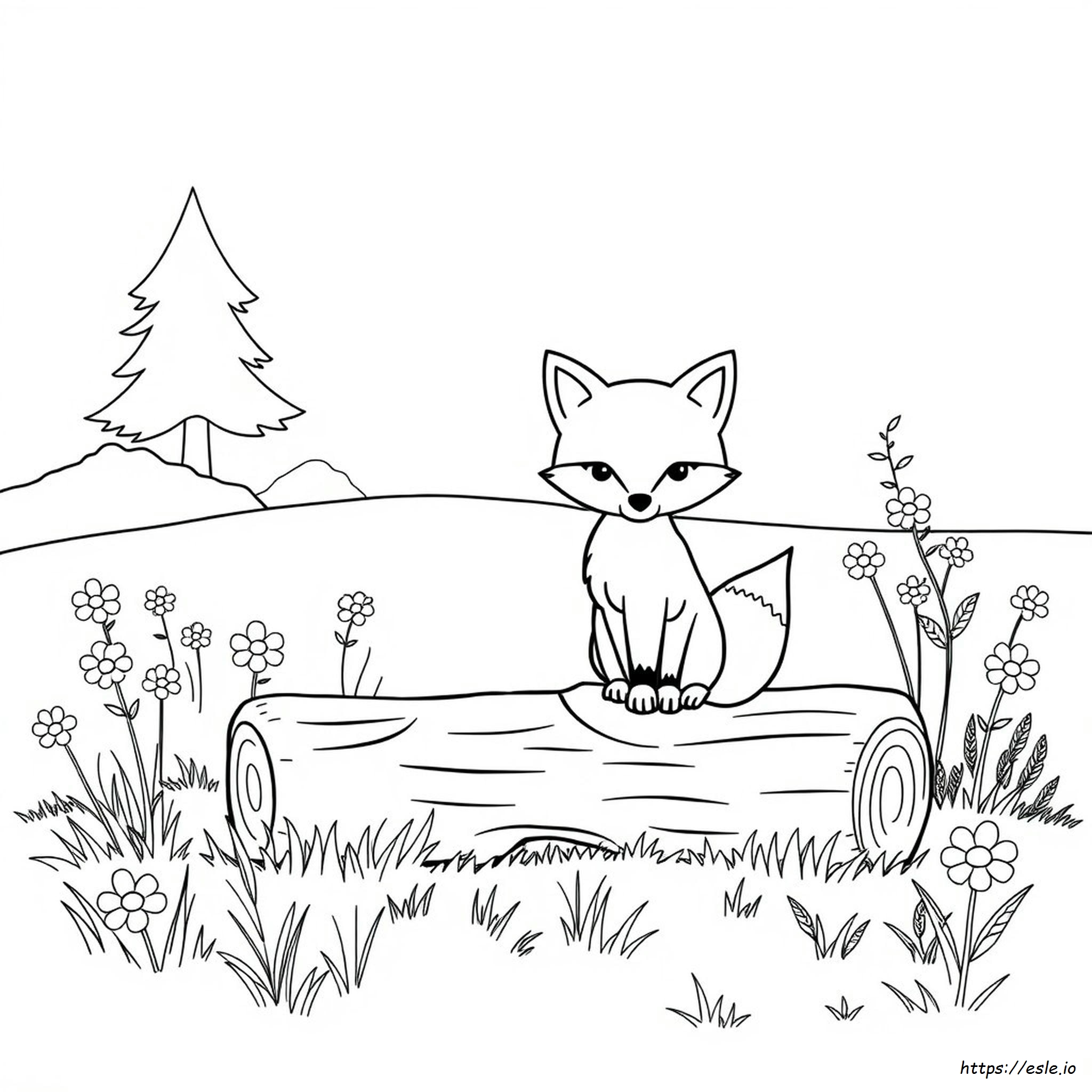 Fox Cute Animal Coloring Pages
