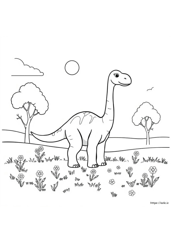 Coloriage Brachiosaure Mignon
