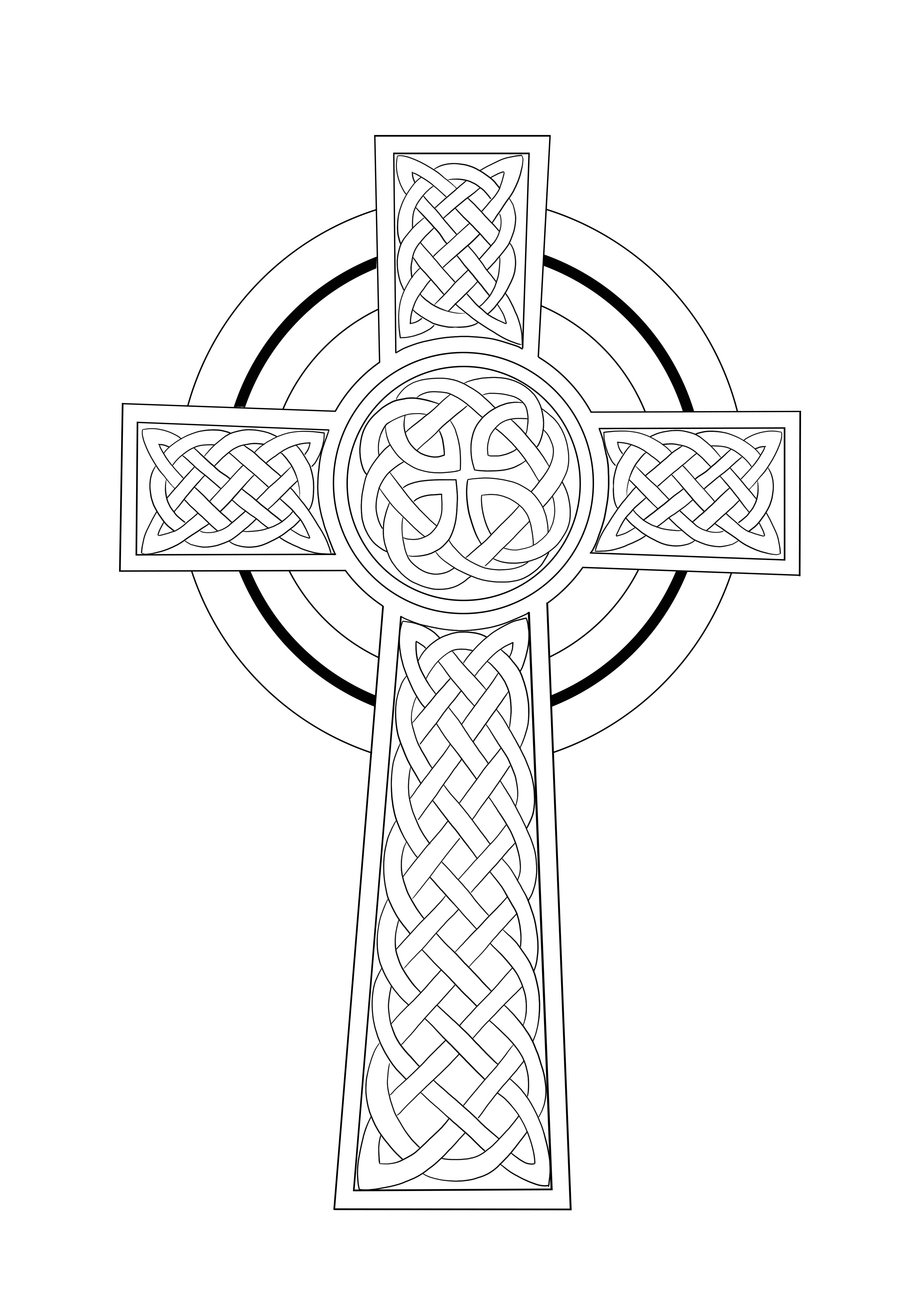 Foglio da colorare con croce celtica gratuito da scaricare o salvare per dopo