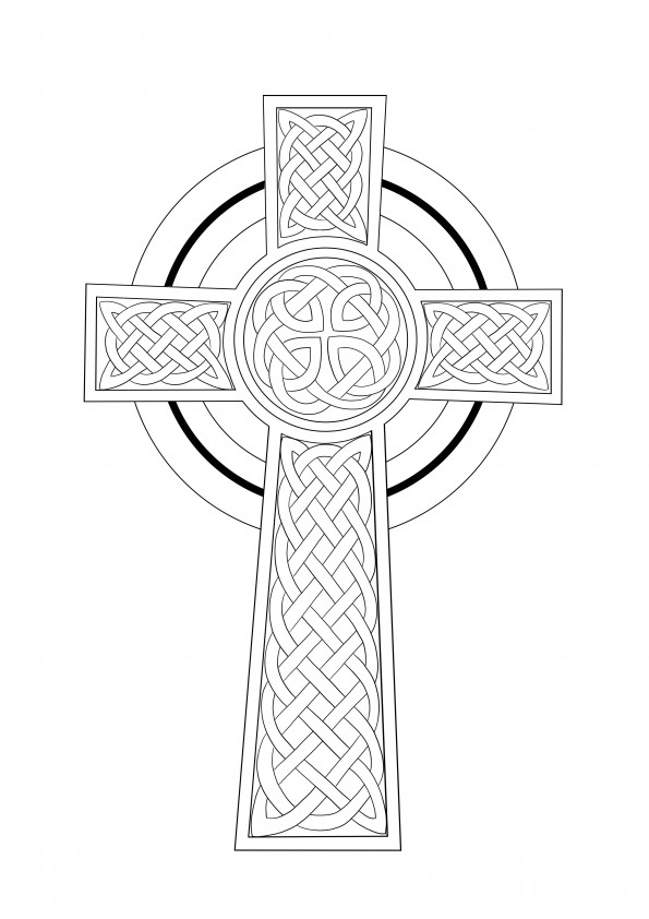 Celtic Cross coloring sheet free to download or save for later