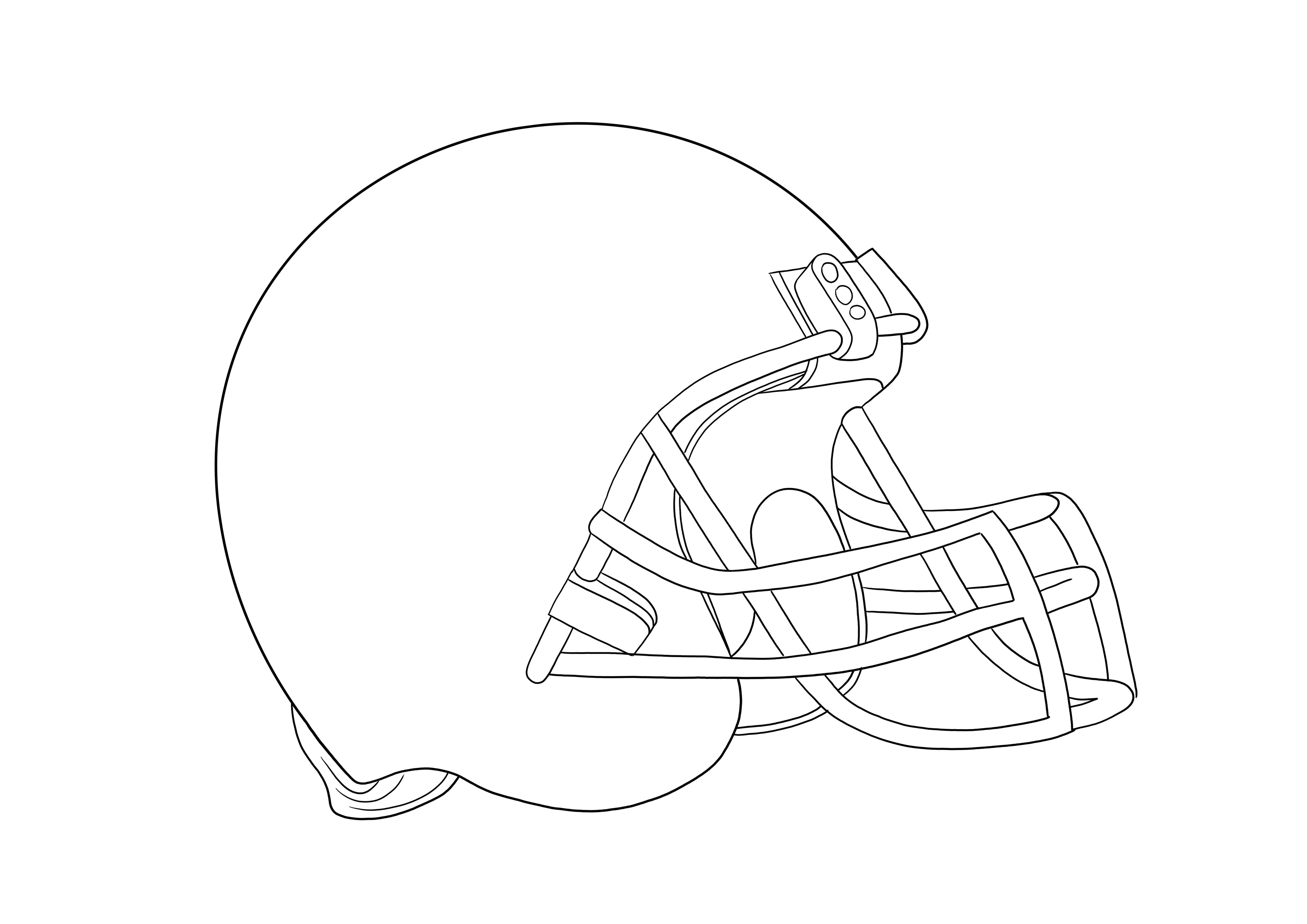 American Football Helmet printable for free to color for sports lovers