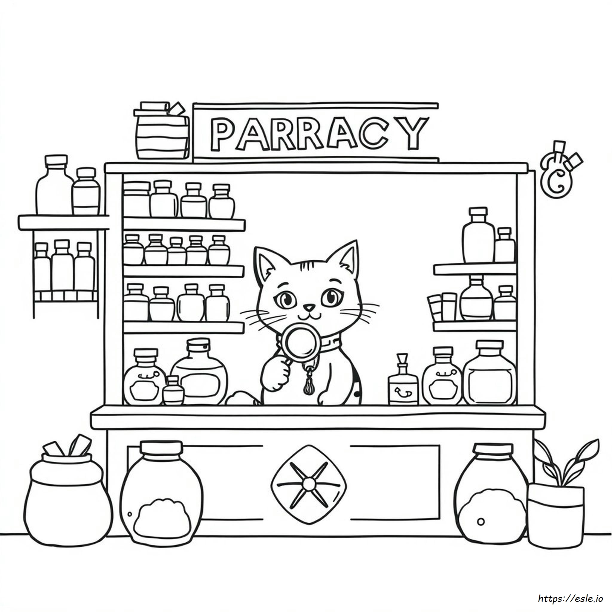 Cat Pharmacy Coloring Page