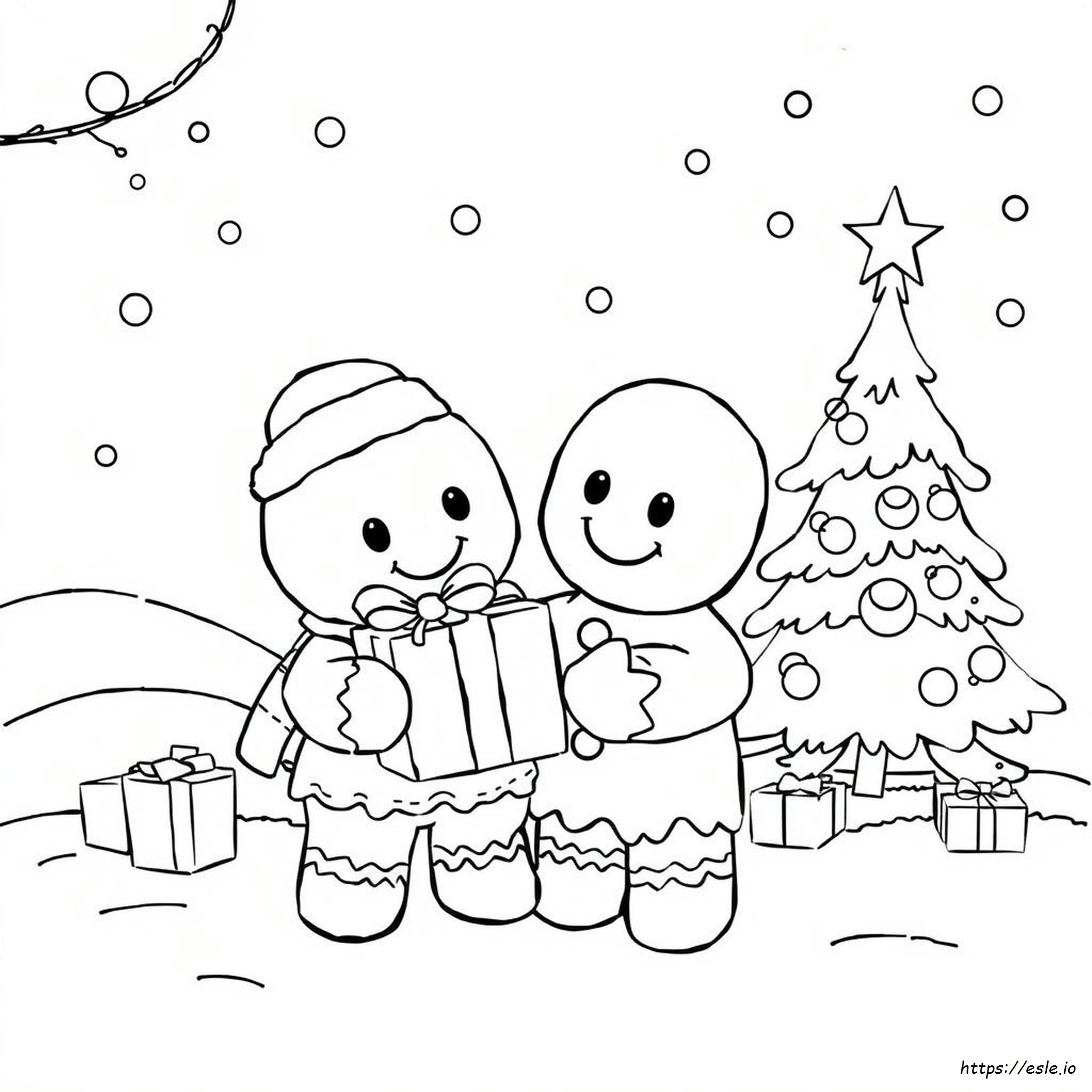 Cute Gingerbread Christmas Coloring Pages