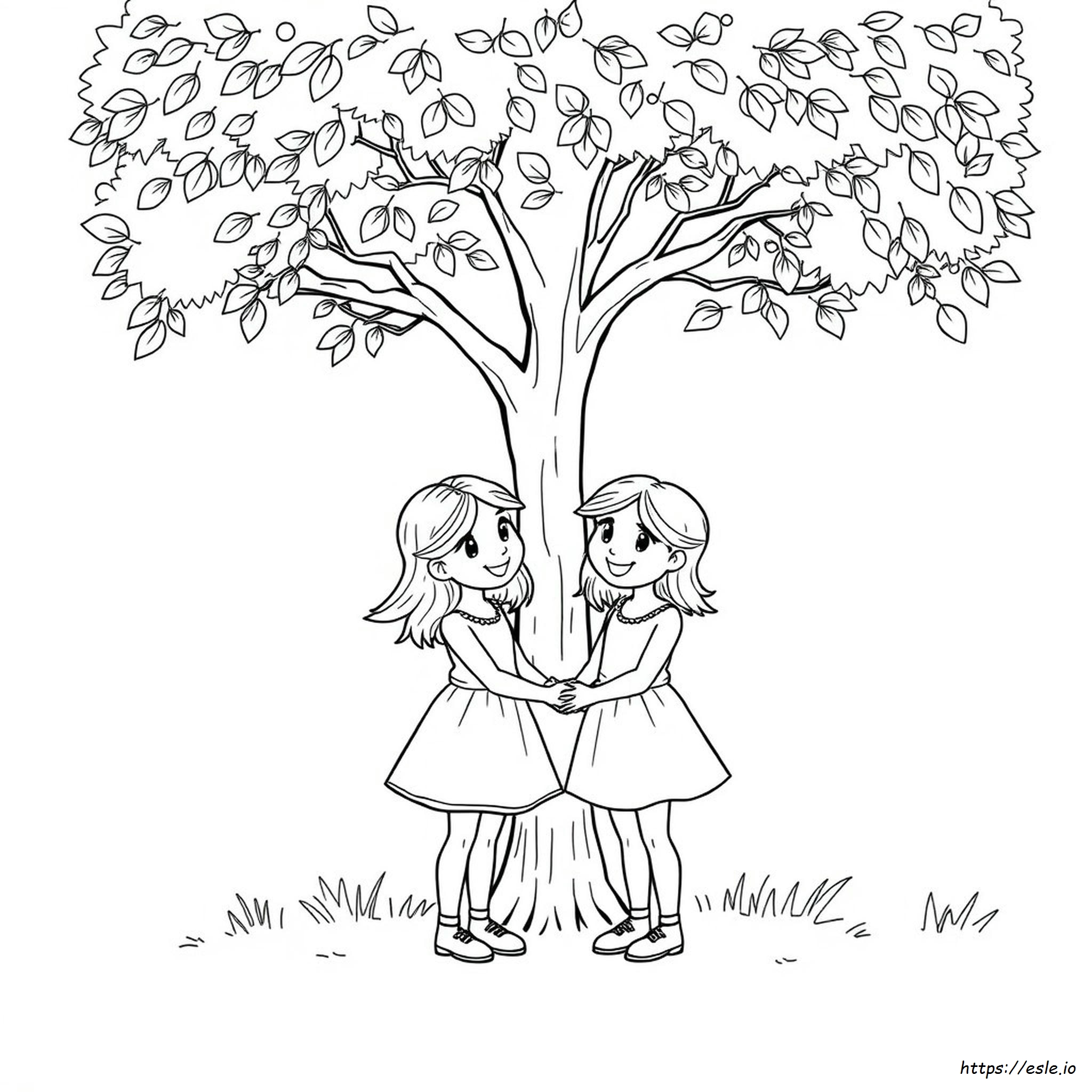 Dua Saudara Perempuan Mewarnai Gambar