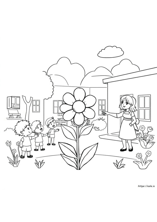 Preschool Flower Coloring Pages