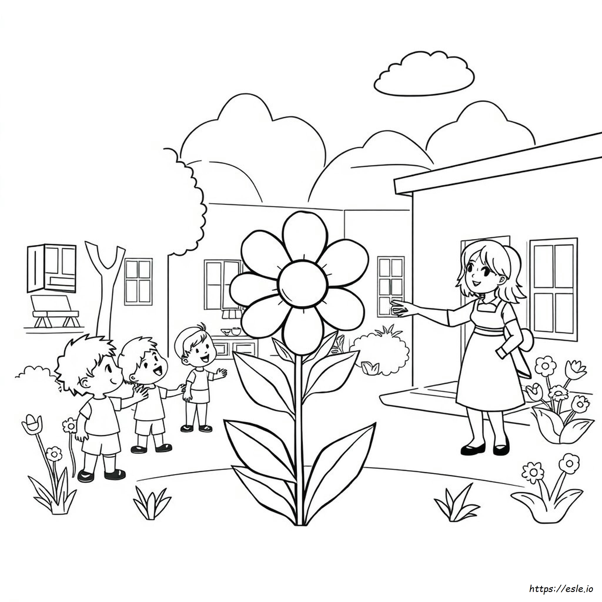 Coloriage Fleurs Pour Enfants De Maternelle