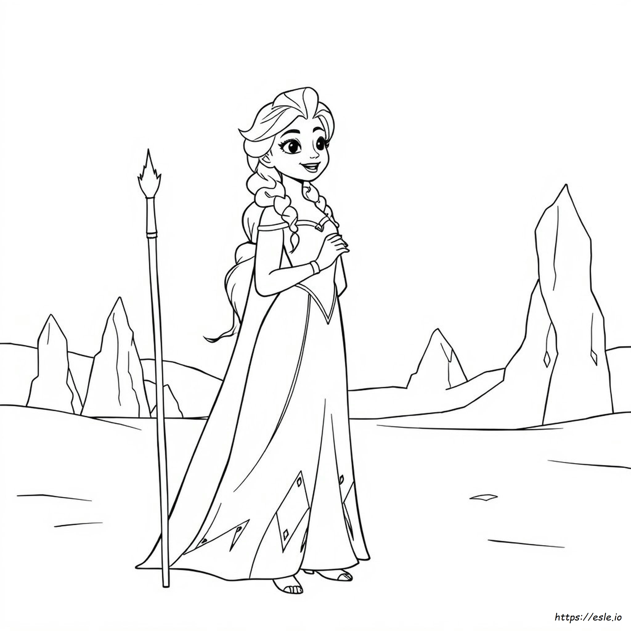 Elsa Com Cabelo Solto Para Colorir: Frozen 2 Mostre-Se