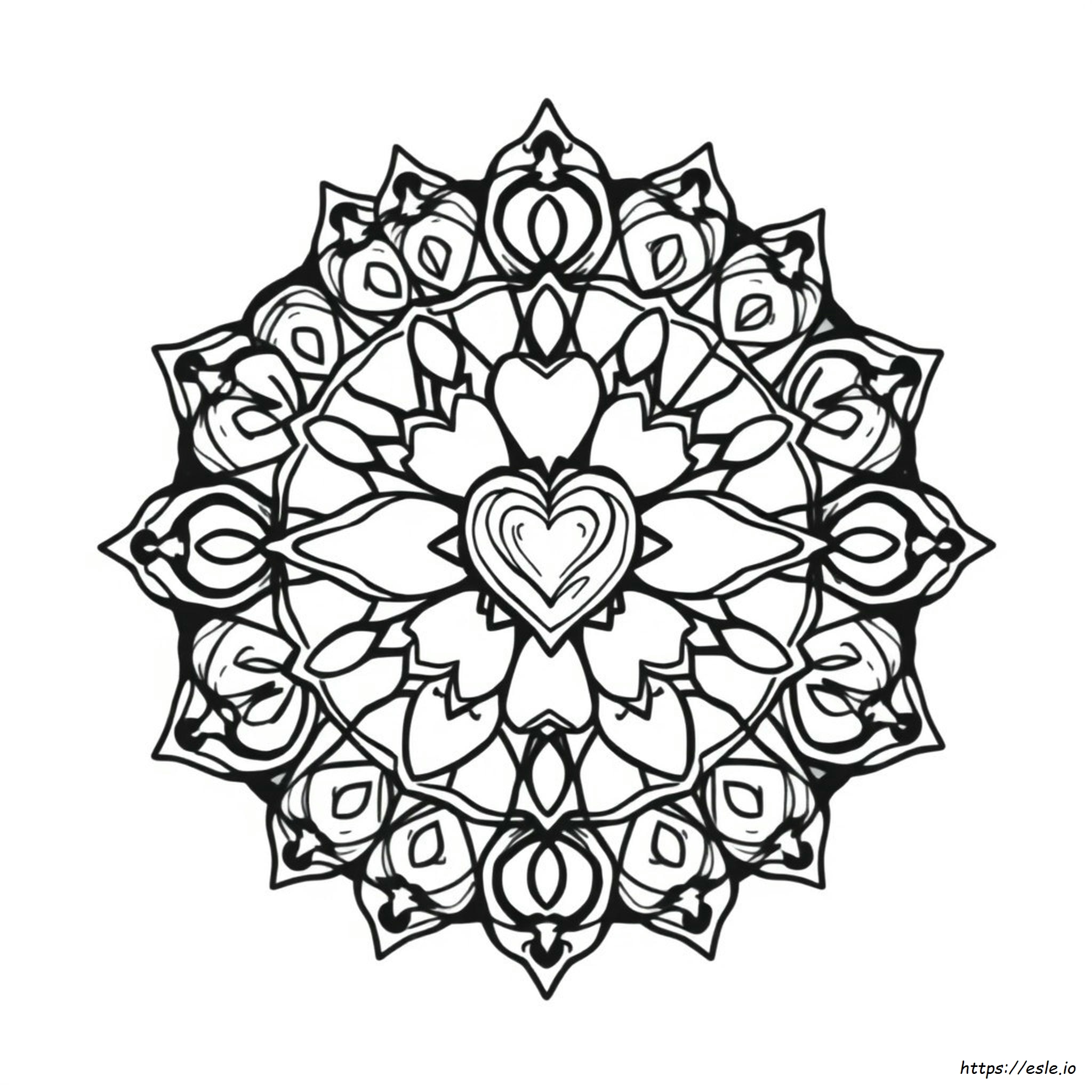 Printable Heart Mandala Coloring Pages