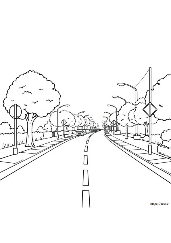 Street Road Colouring Pages