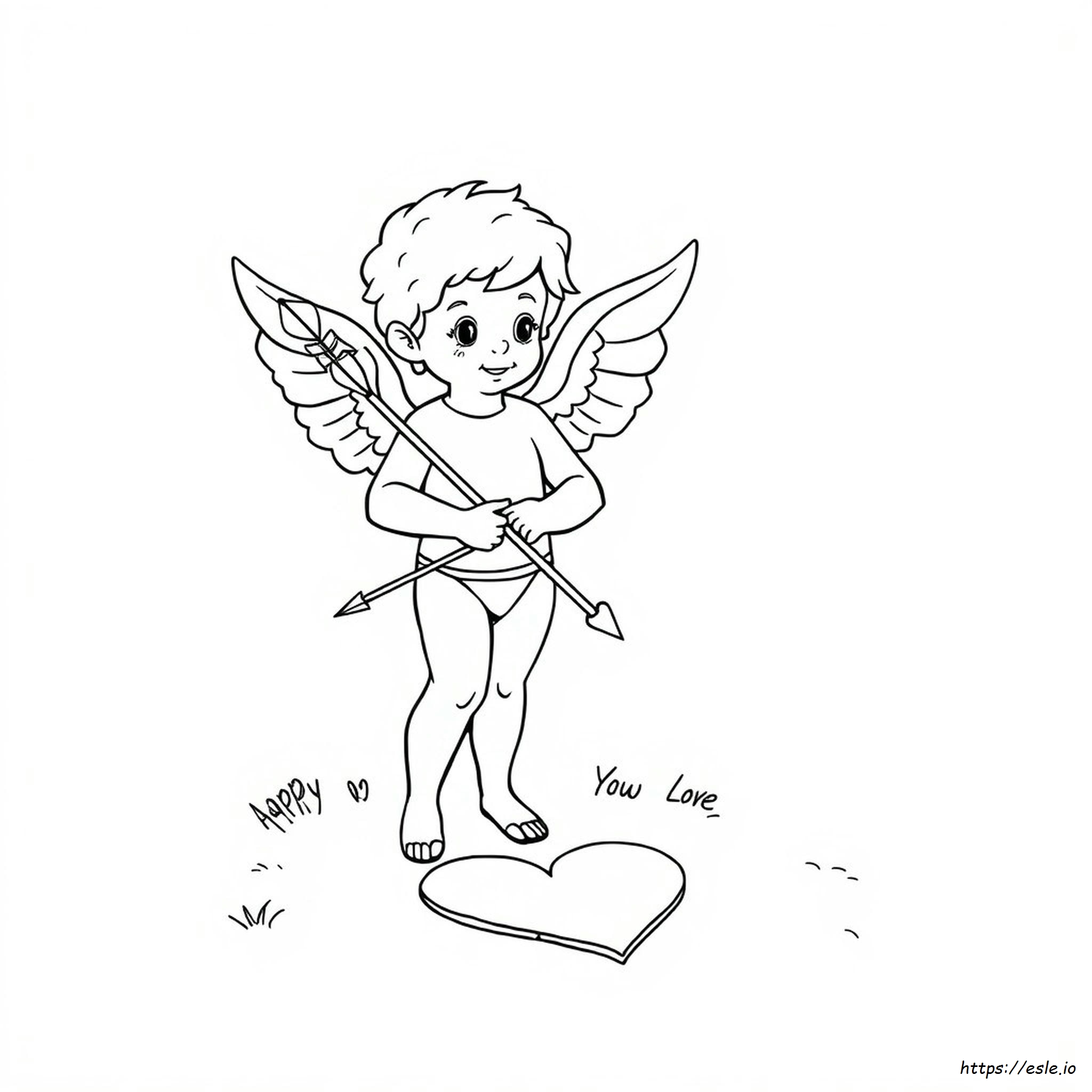 Cupido Facile Da Colorare