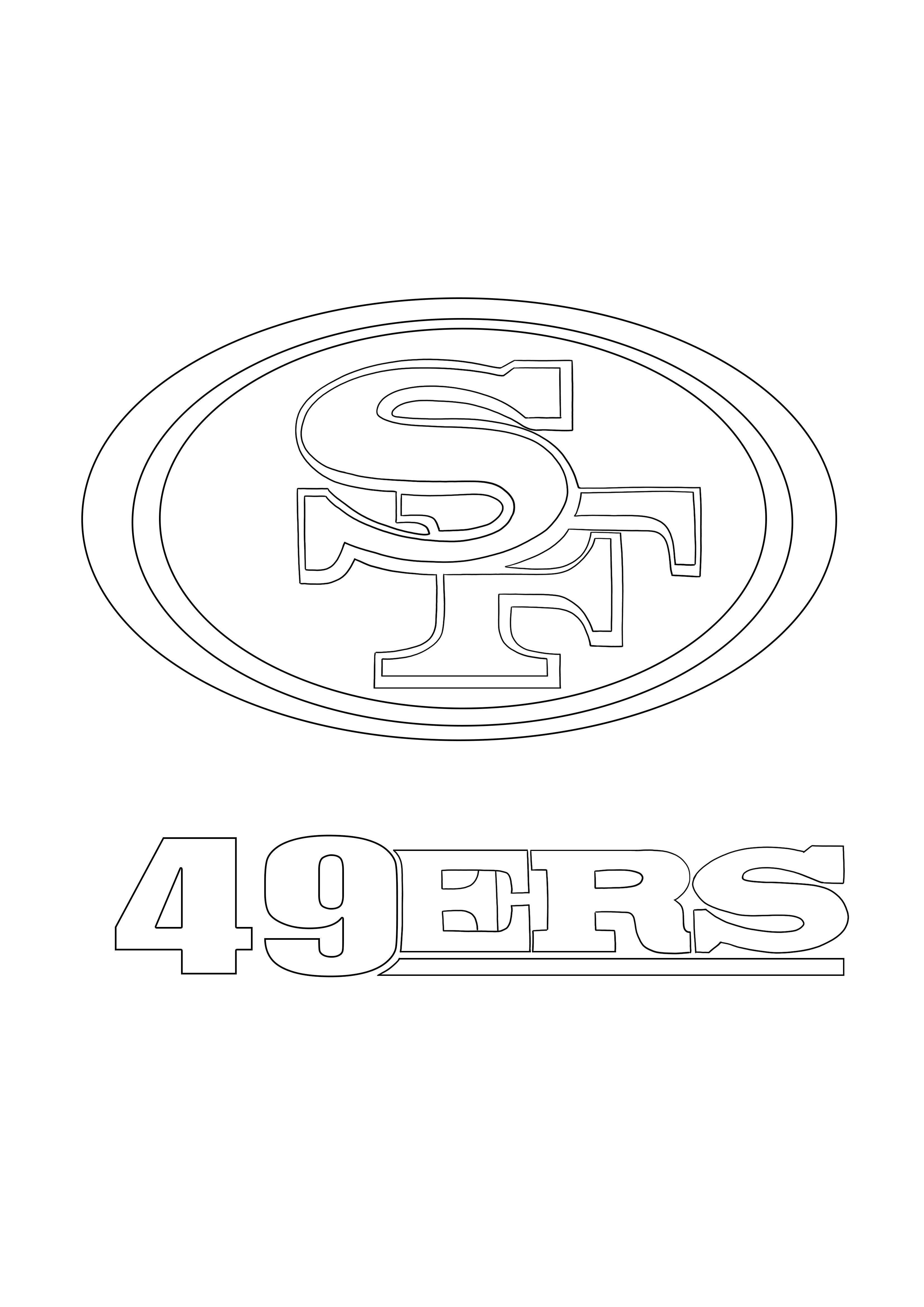 San Francisco 49ers Logo downloaden en kleuren voor gratis blad kleurplaat