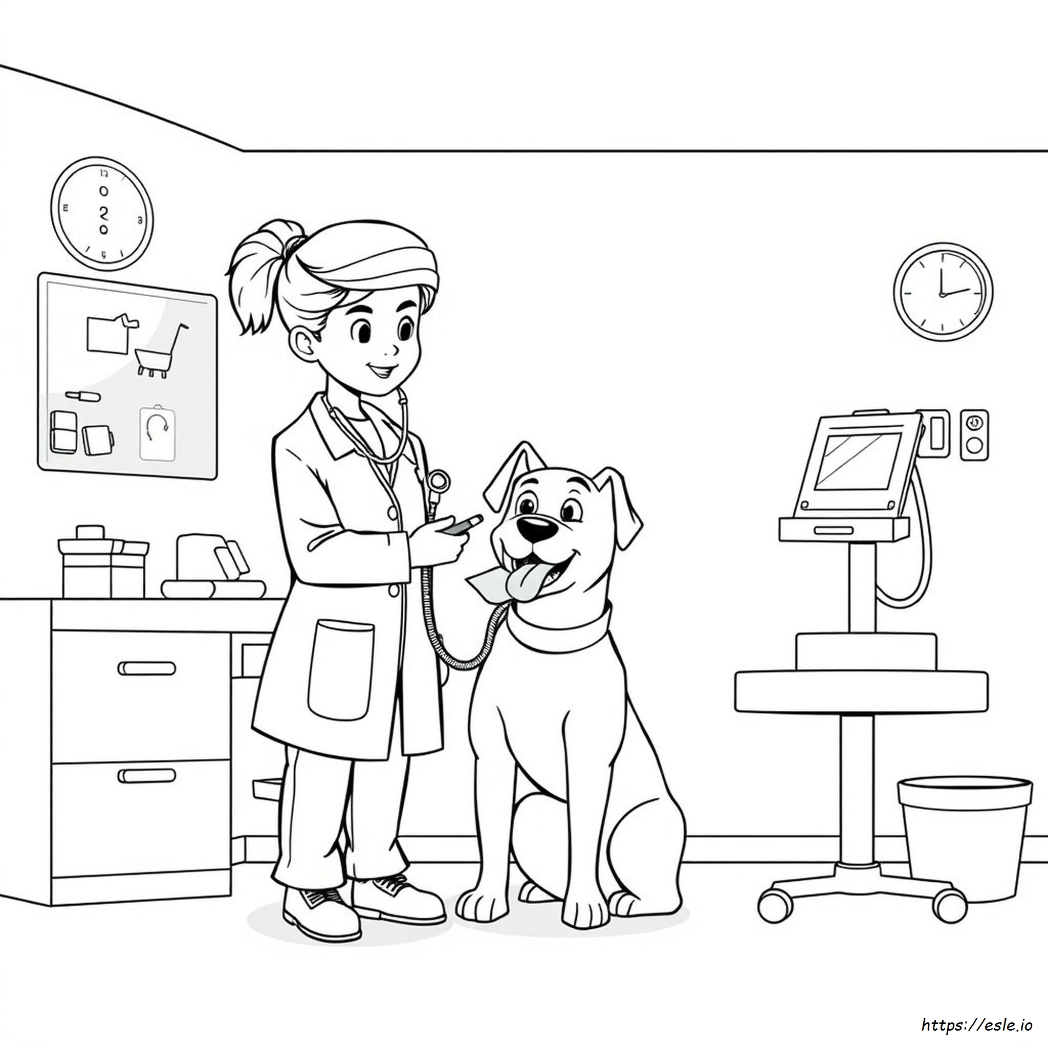 Veterinarian Colouring Page