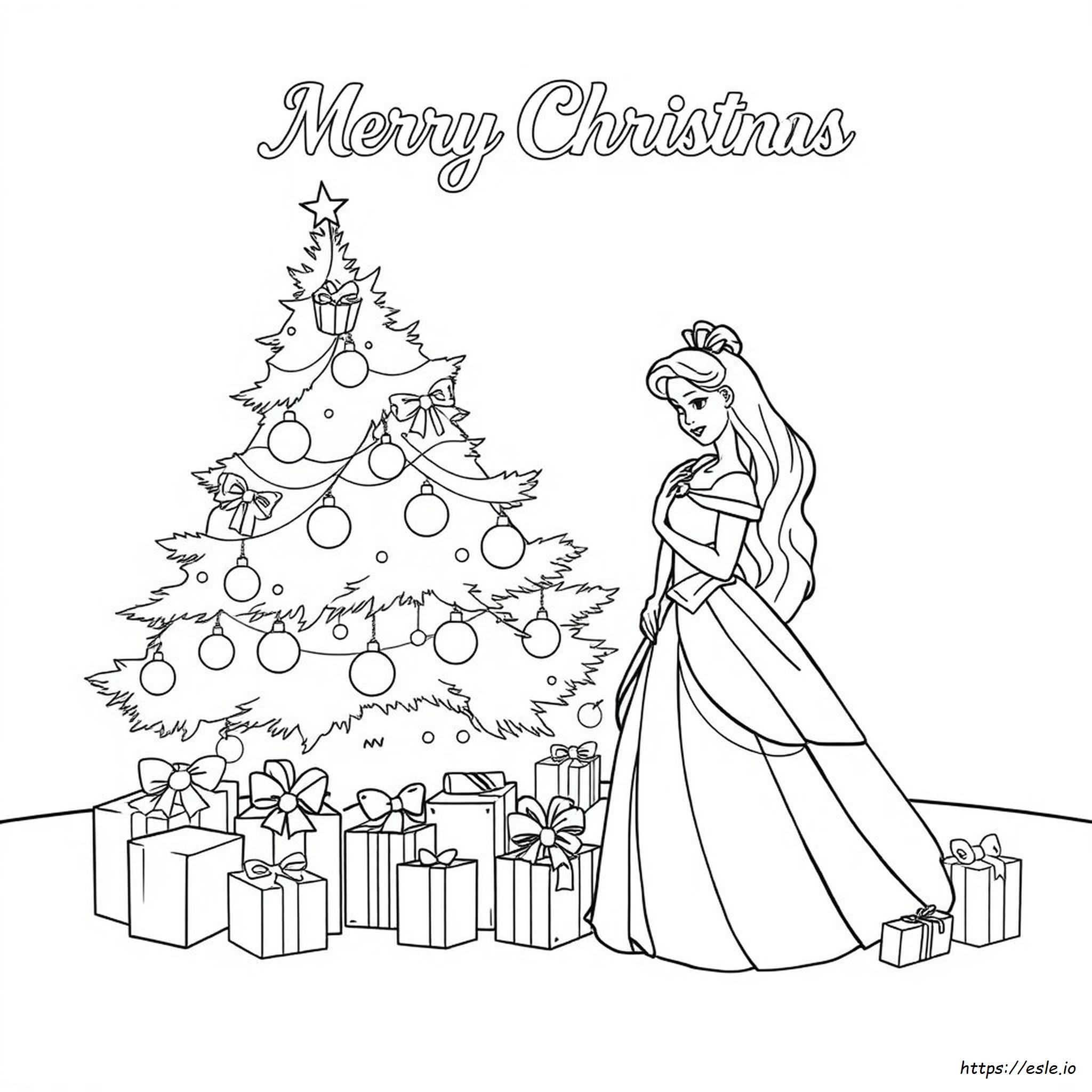 Coloriages De Noël Joyeux Noël Princesse Disney À Imprimer, Coloriage De Noël