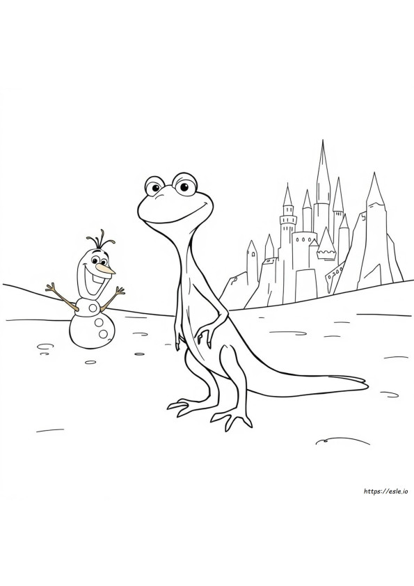 Lizard From Frozen 2 Coloring Pages