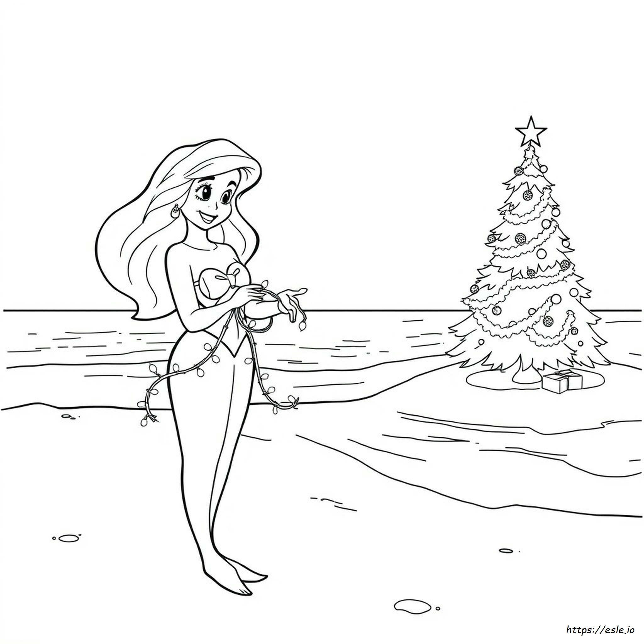 Ariel Christmas Coloring