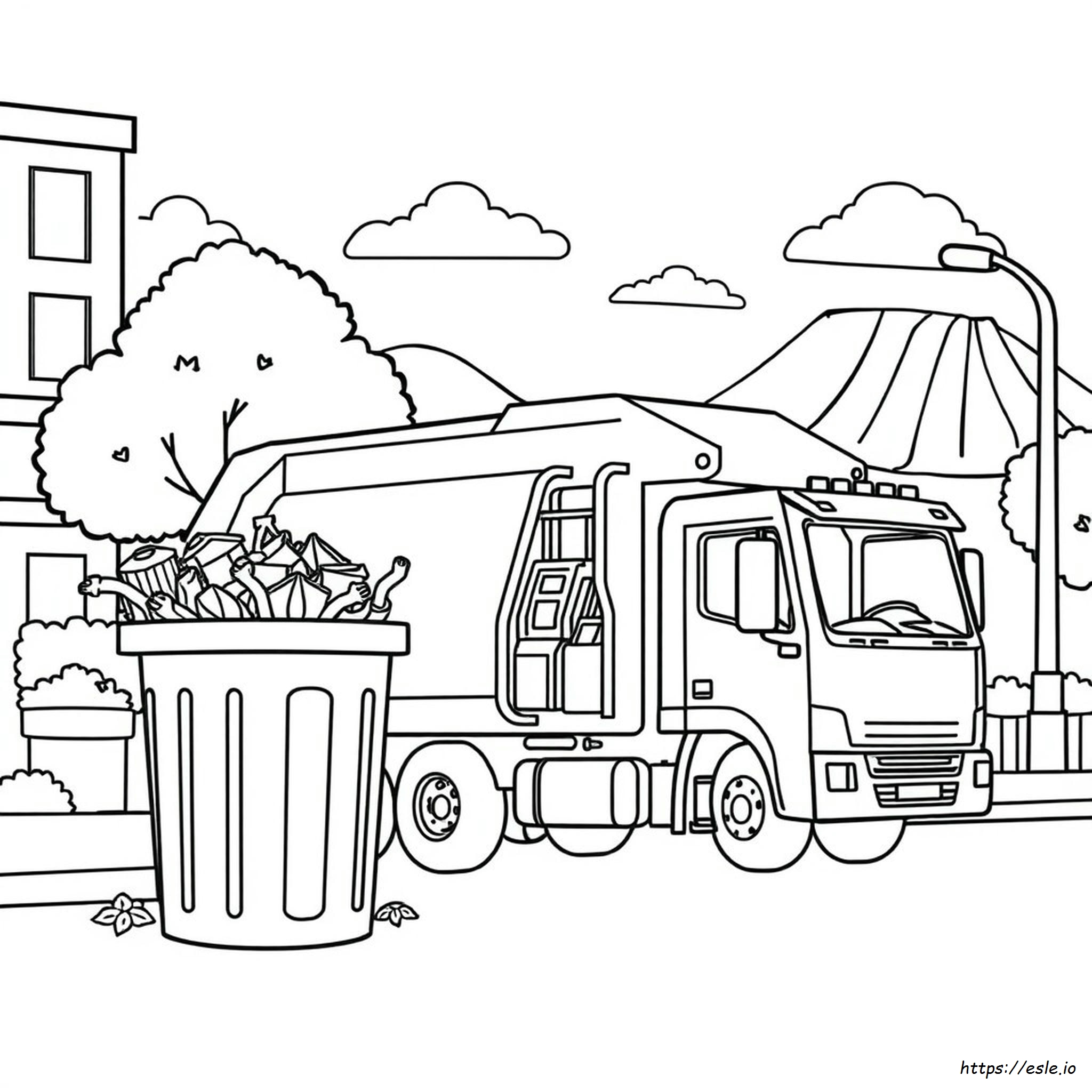 Waste Management Garbage Truck Coloring Page