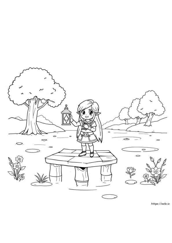 Sevimli Zelda Boyama Sayfası