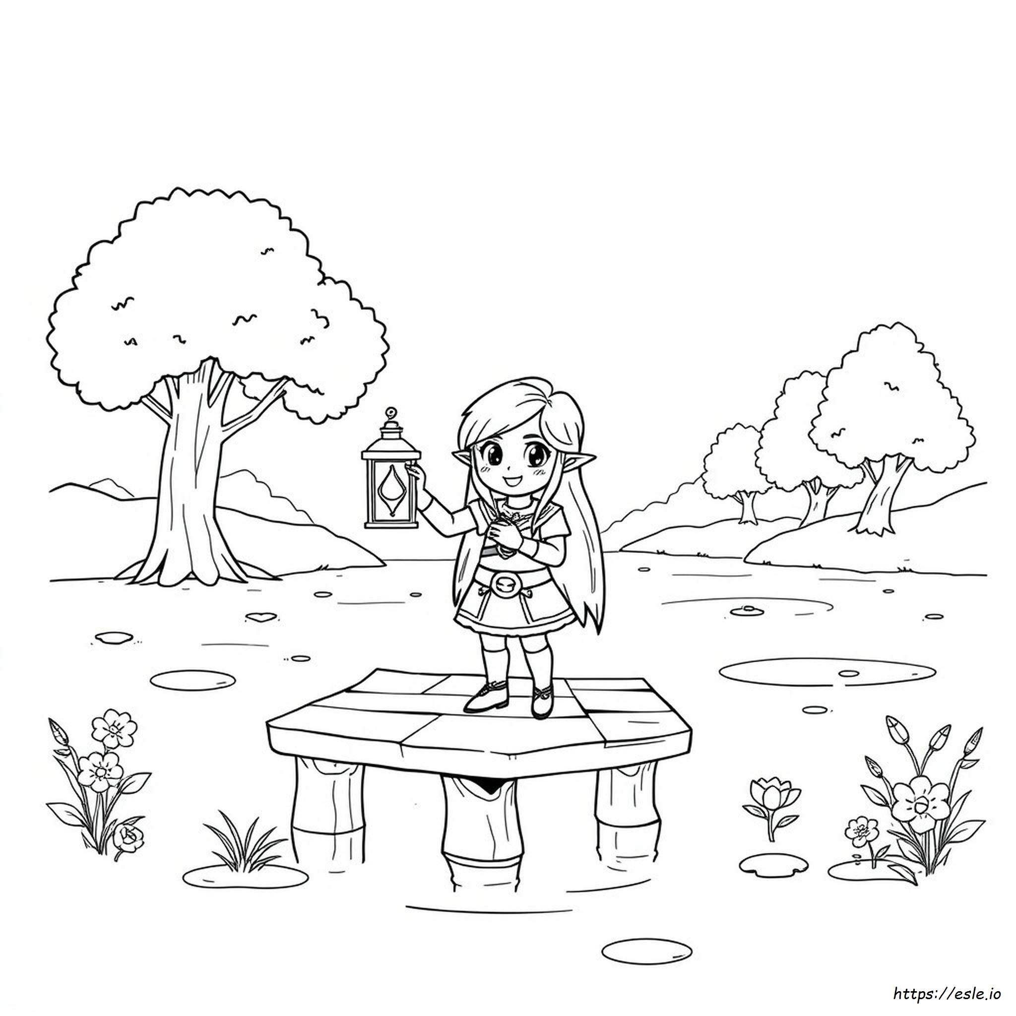 Cute Zelda Coloring Page