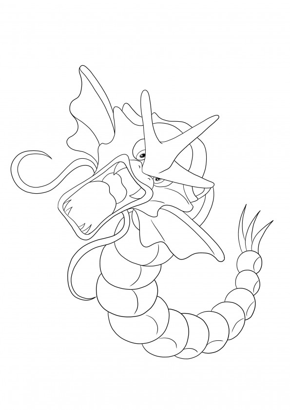 Fierce Gyarados from Pokémon is easy to color and free to print picture