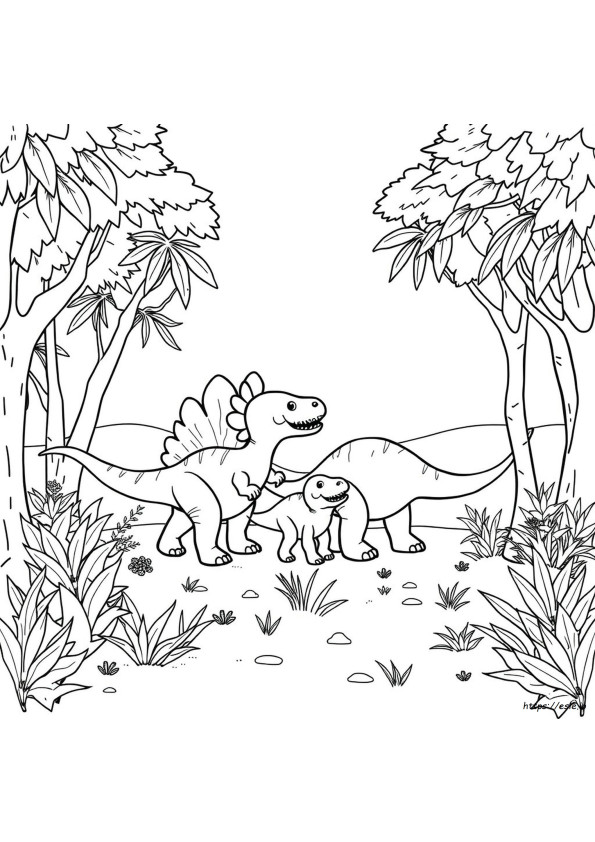 Dinosaurier Familie Ausmalbilder