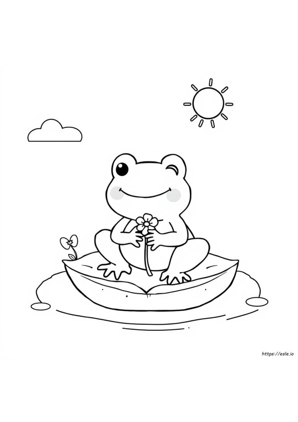 Schattige Kawaii Kikker Kleurplaten