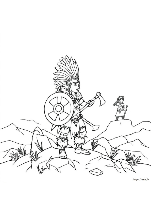 Coloriage Guerrier Mohawk