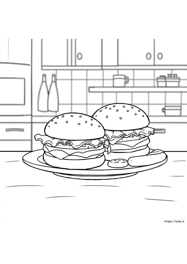 Desenhos Fáceis De Hambúrguer Para Colorir