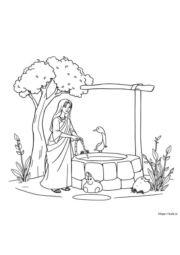 Samaritaanse Vrouw Kleurplaat