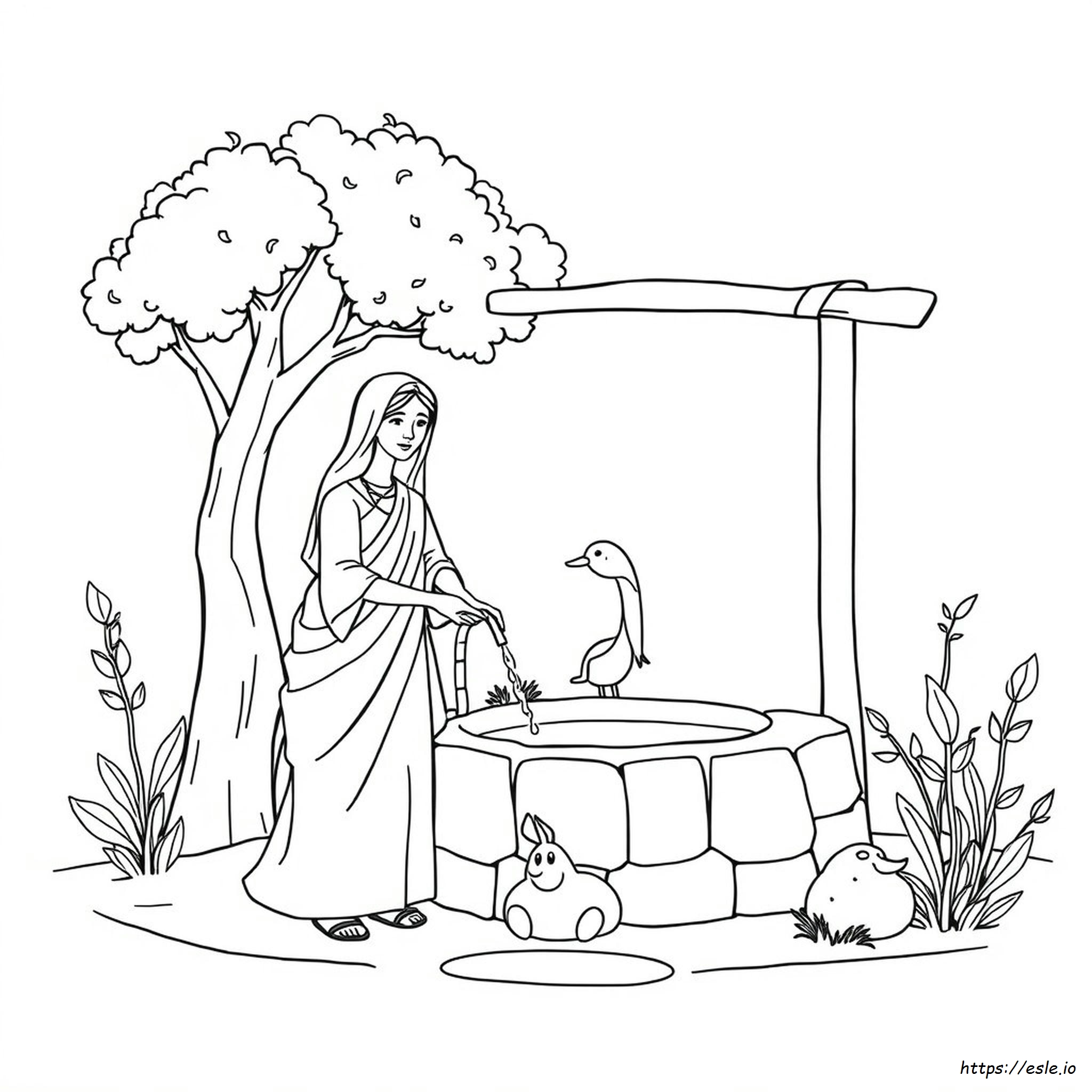 Samaritan Woman Coloring Page
