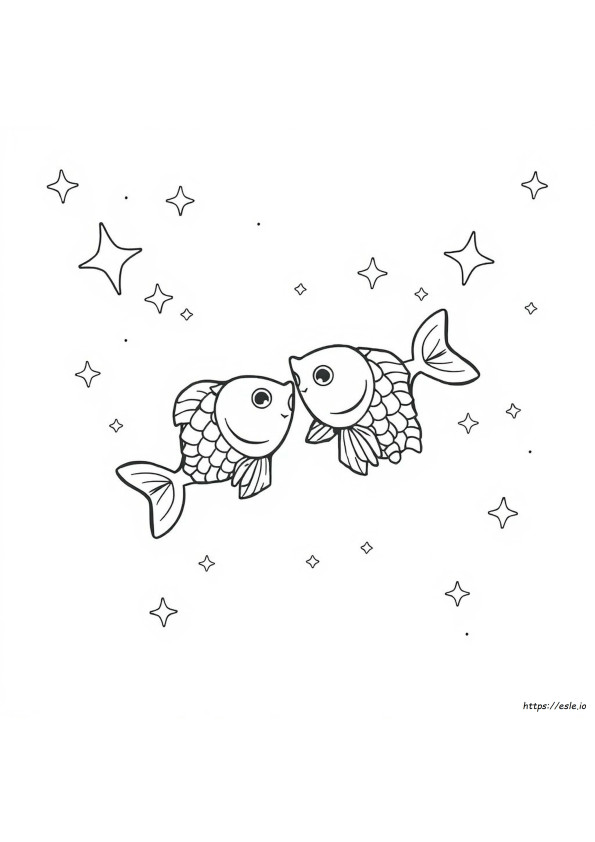 Gambar Mewarnai Zodiak Pisces