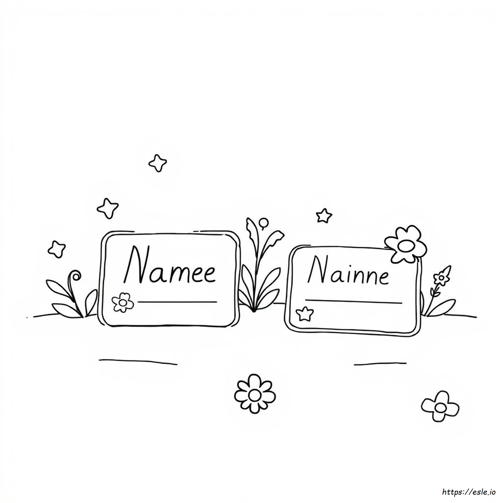 Printable Name Tag Coloring Page