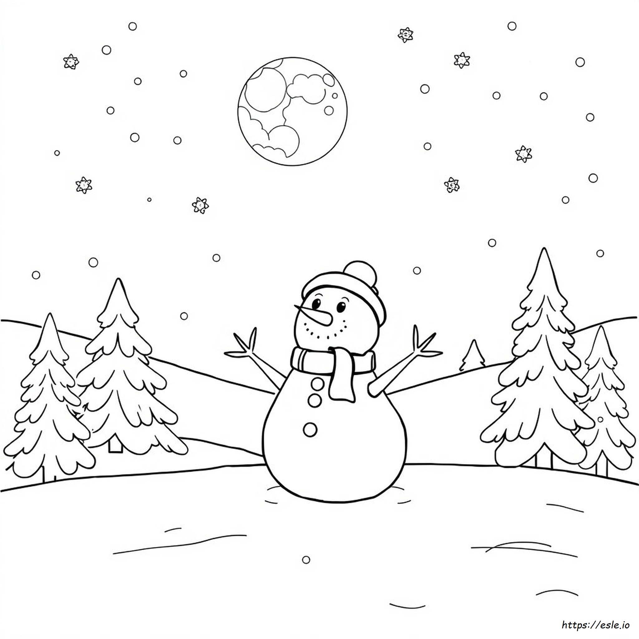 Snowman Coloring Page For Kids
