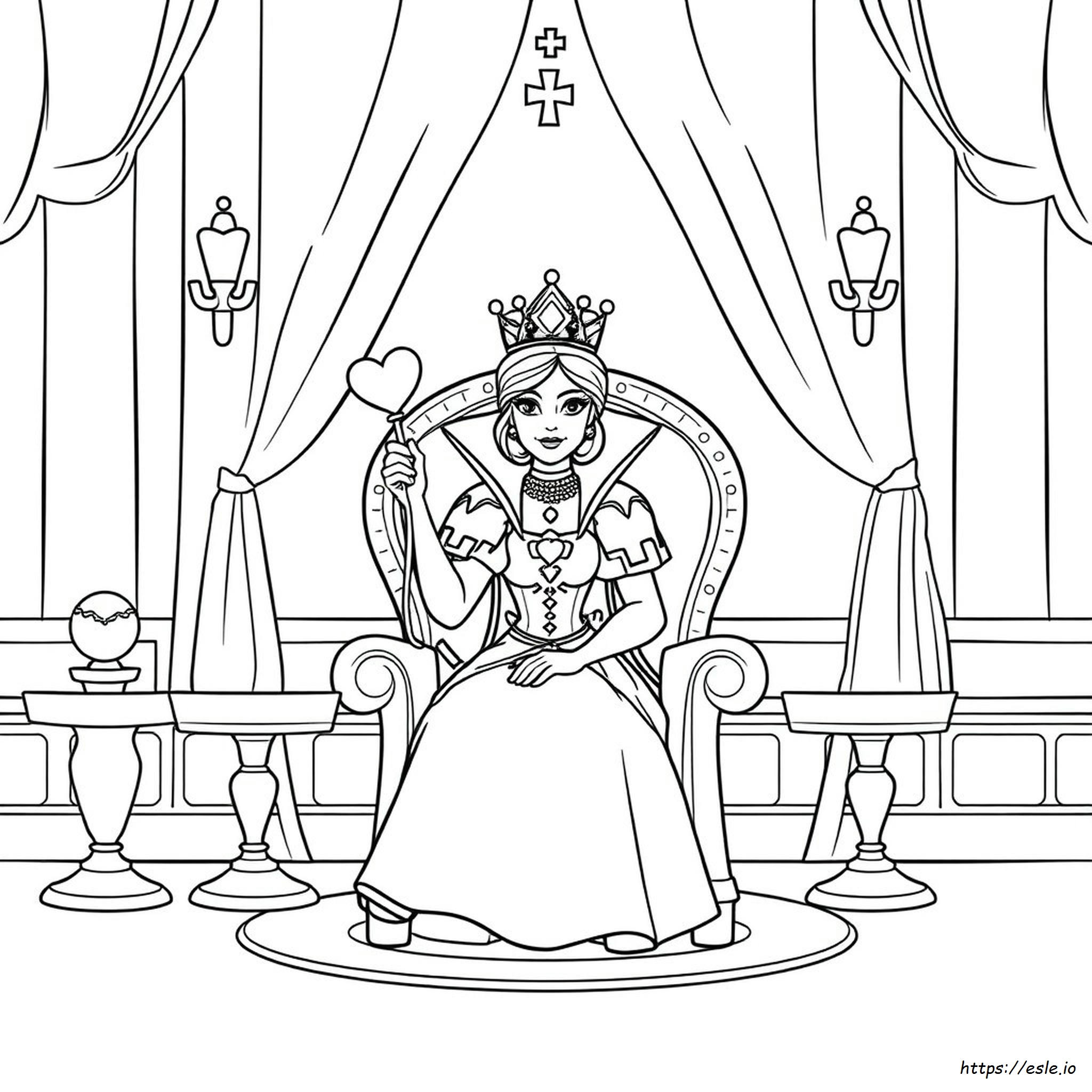 Queen Of Hearts Colouring Page