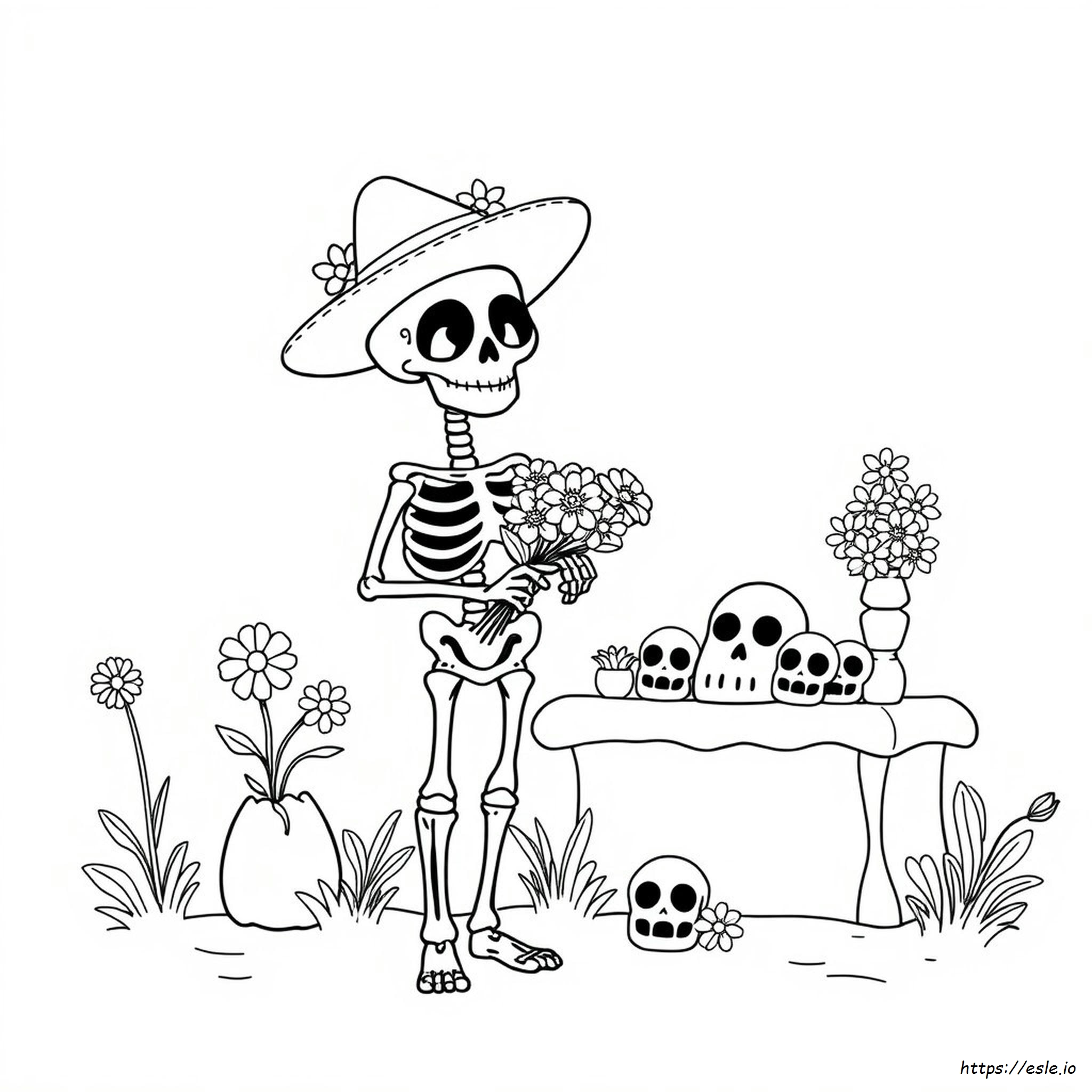 Cute Day Of The Dead Coloring Pages