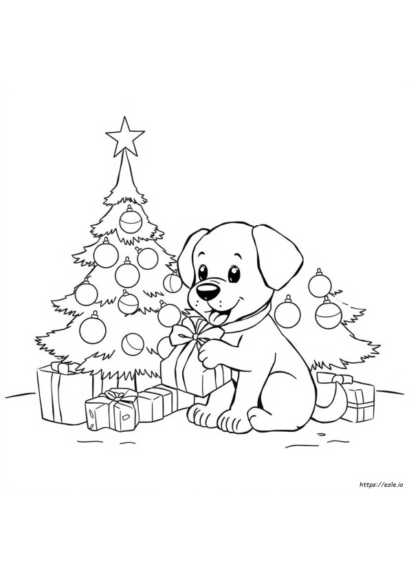 Christmas Puppy Coloring