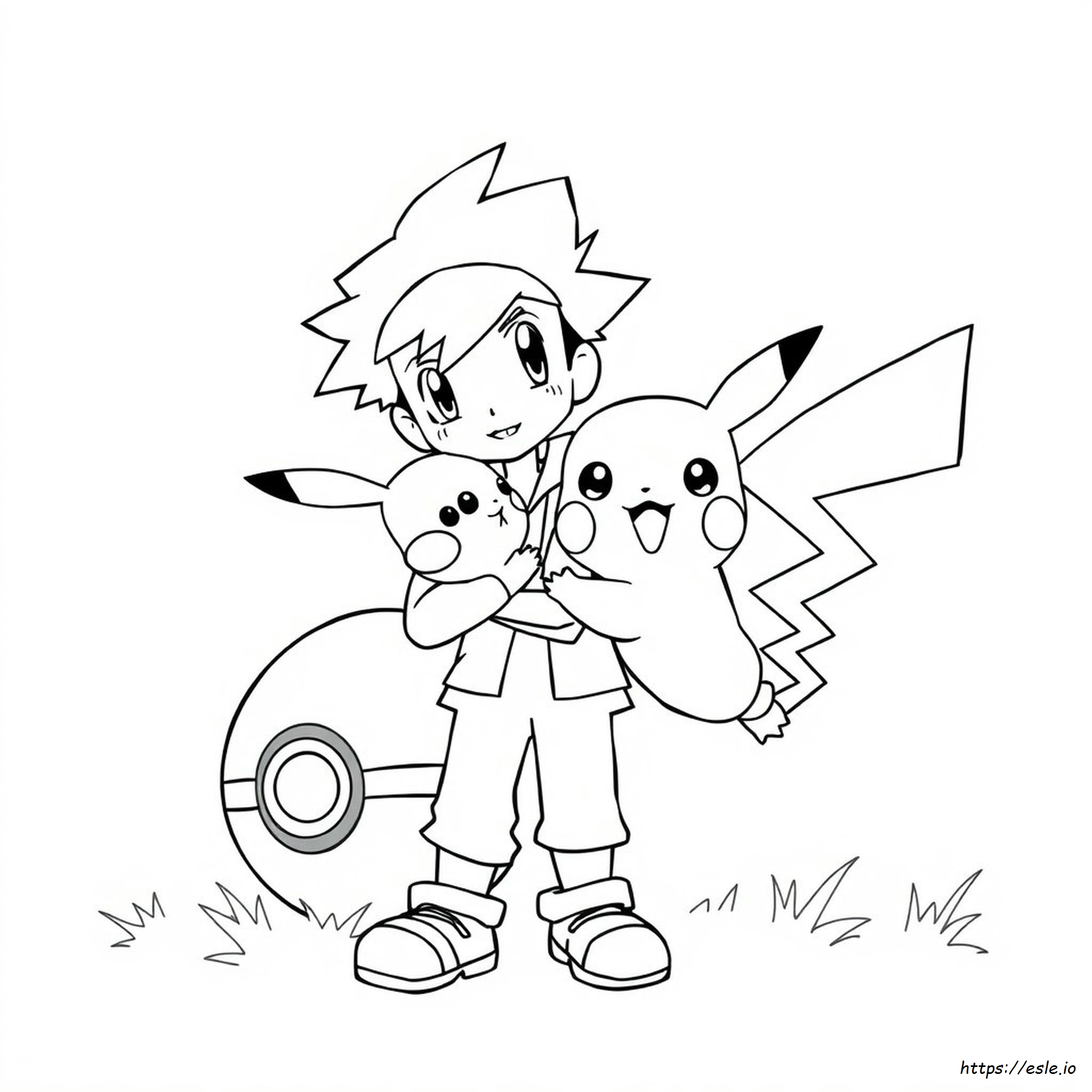 Ash Ve Pikachu Boyama