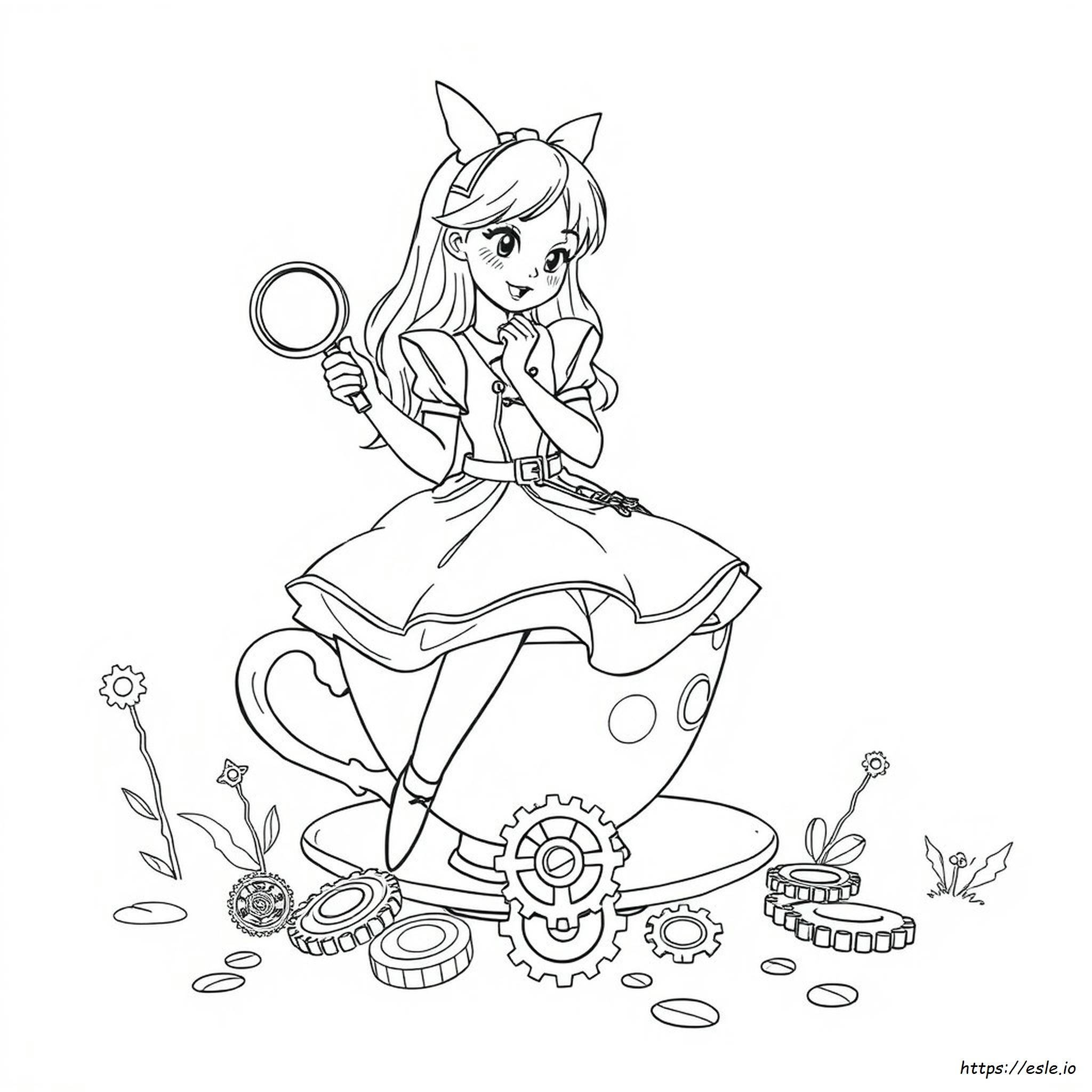 Alice Nel Paese Delle Meraviglie Steampunk Da Colorare