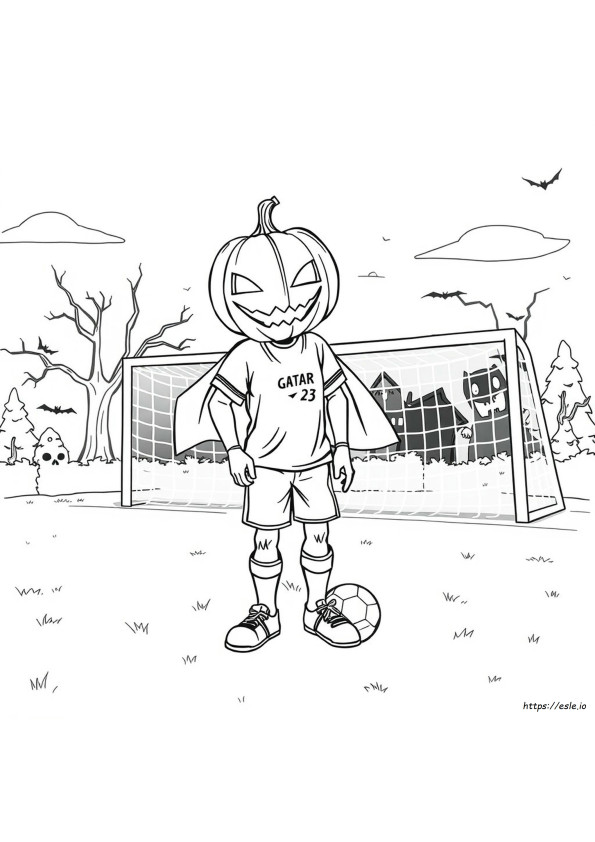 Voetbal Halloween Kleurplaten